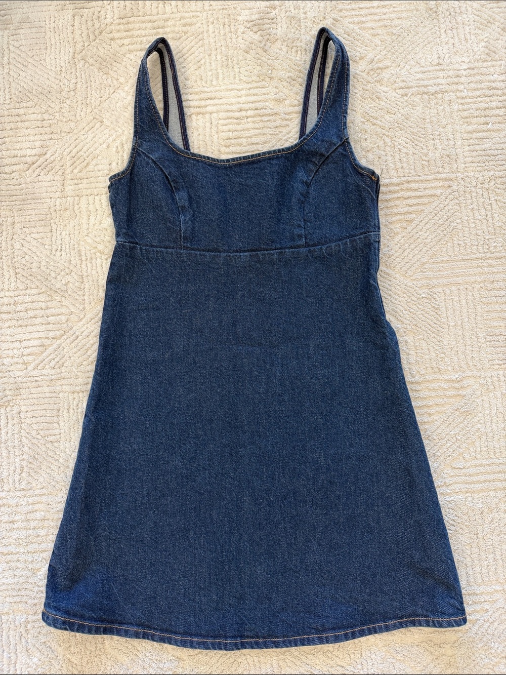 H&M Dark Wash Denim Mini Dress with Slim Straps